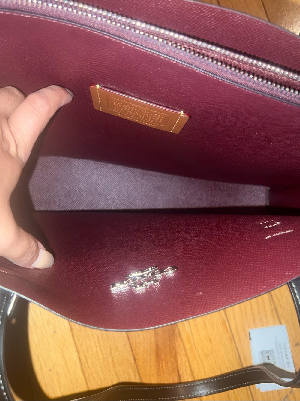 Coach Black Tote with White Bow Print - Picture 5 of 6